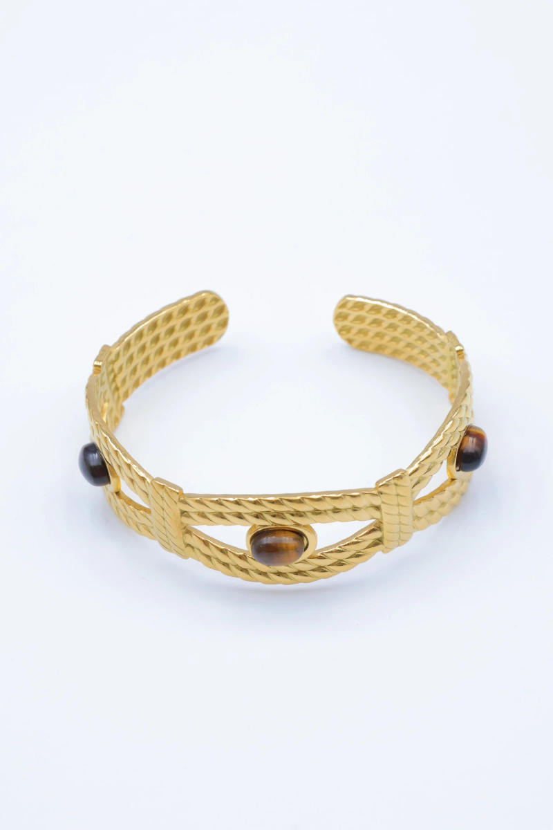 Mayorista Beli & Jolie - Brazalete rígido de acero inoxidable