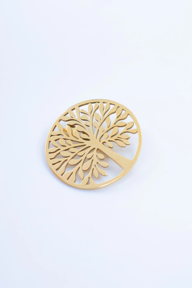 Grossiste Beli & Jolie - Broche arbre de vie en acier inoxydable