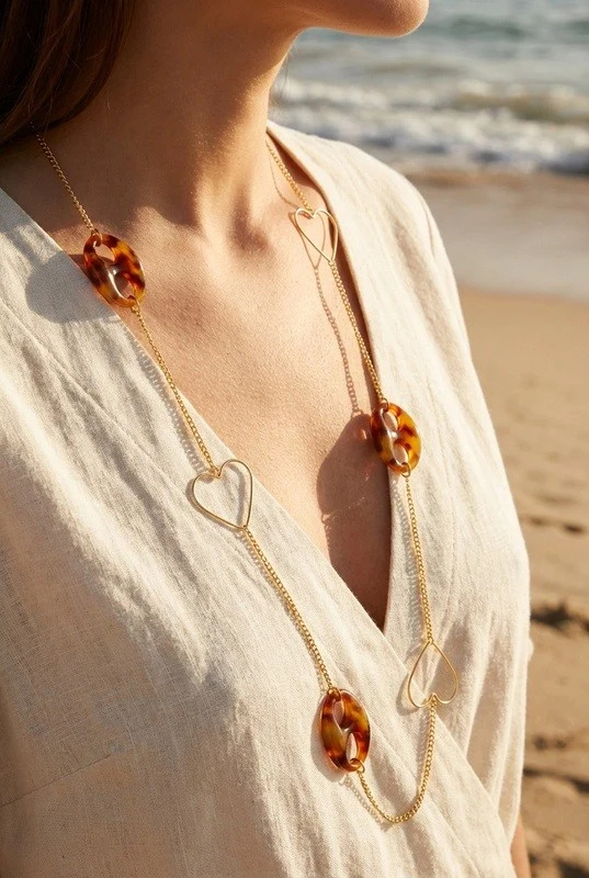 Mayorista Beli & Jolie - Collar largo de acero inoxidable