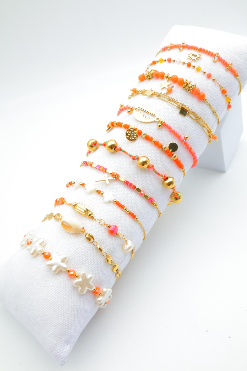 Grossista Beli & Jolie - Confezione di 12 braccialetti in acciaio inossidabile con cuscino