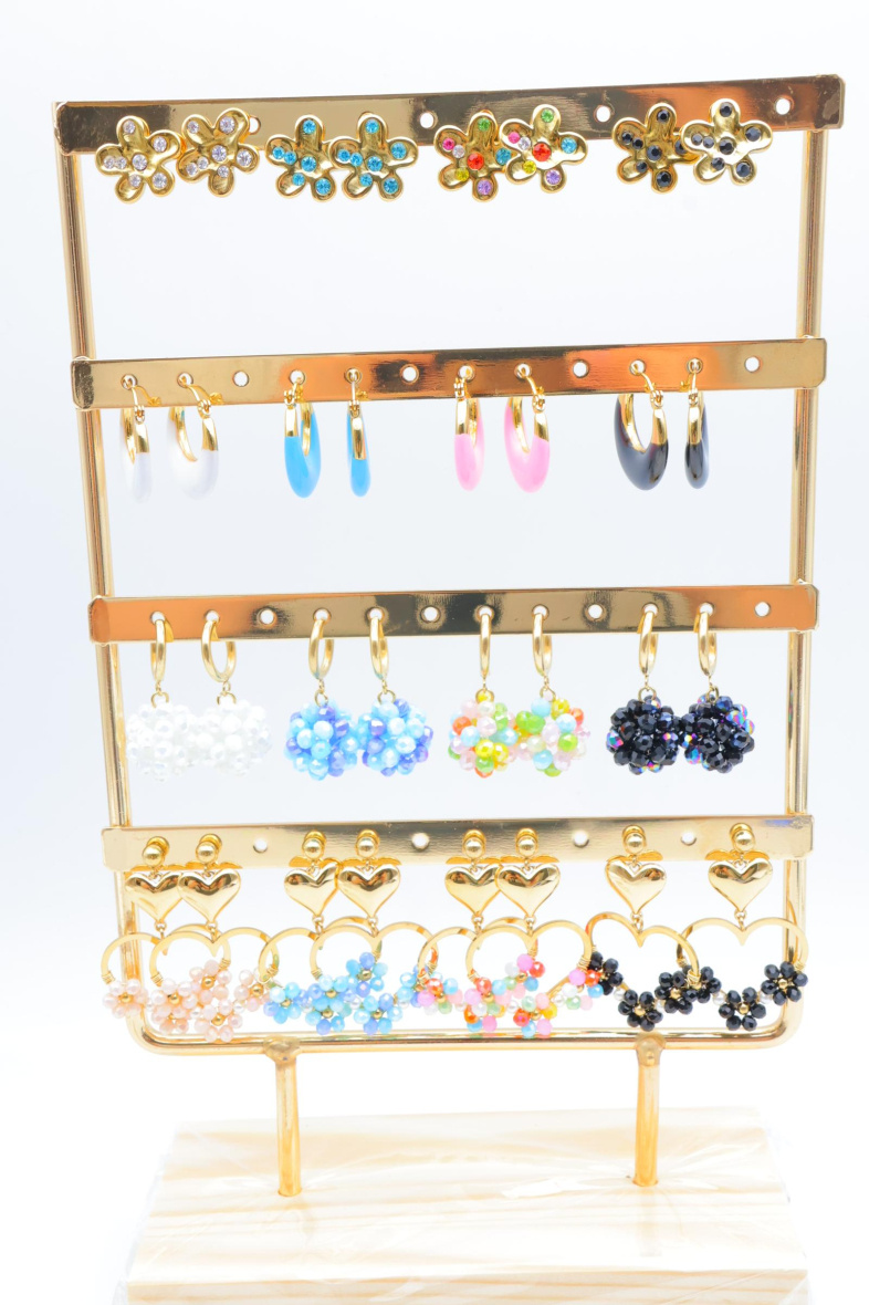Grossista Beli & Jolie - Set di 16 orecchini con espositore