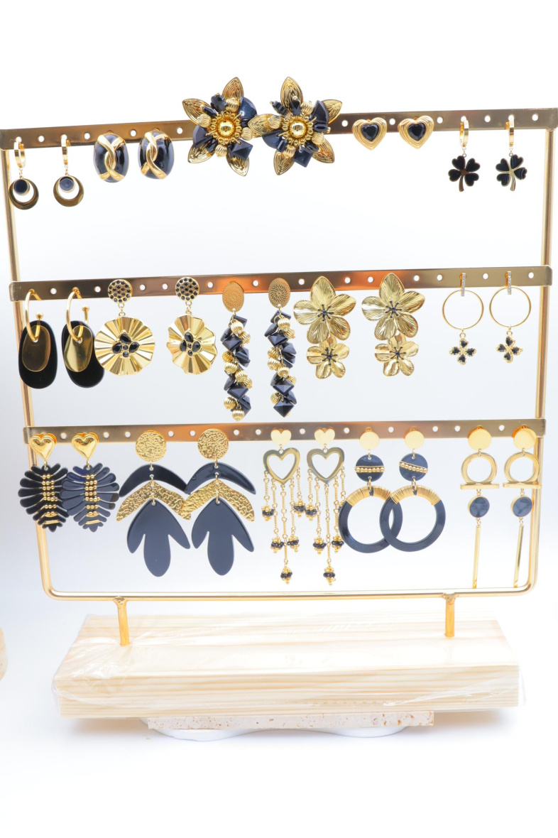 Grossista Beli & Jolie - Set di 15 paia di orecchini con espositore