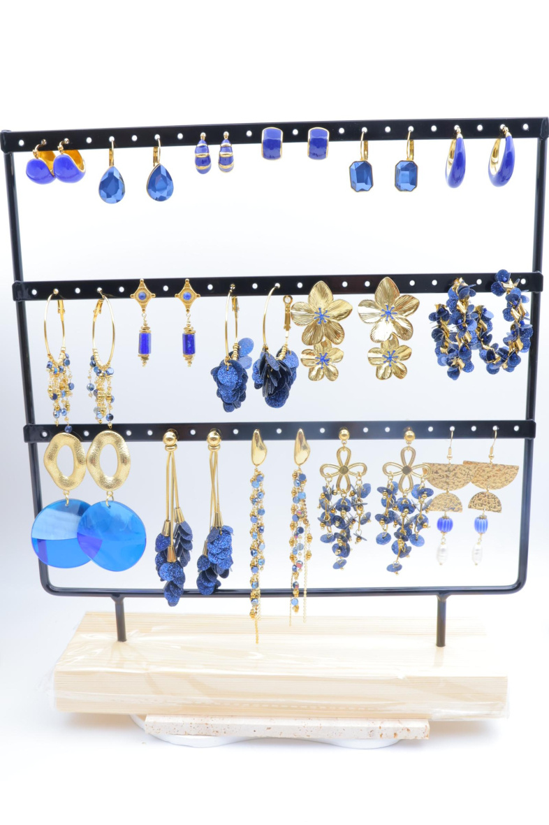 Grossista Beli & Jolie - Set di 16 paia di orecchini con espositore