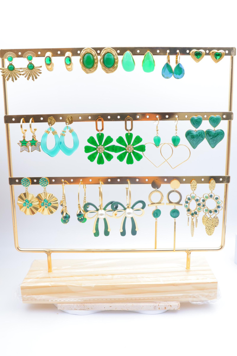 Grossista Beli & Jolie - Set di 16 paia di orecchini con espositore