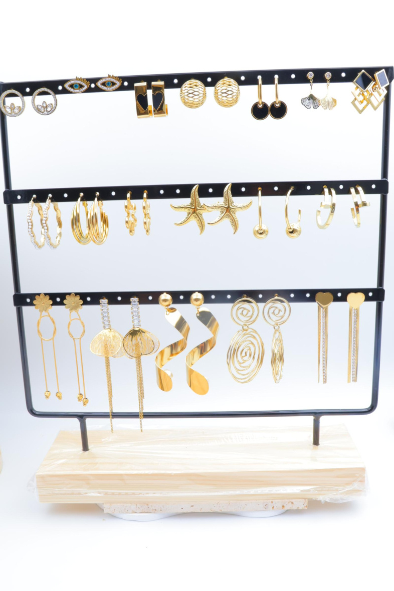 Grossista Beli & Jolie - Set di 18 orecchini con espositore
