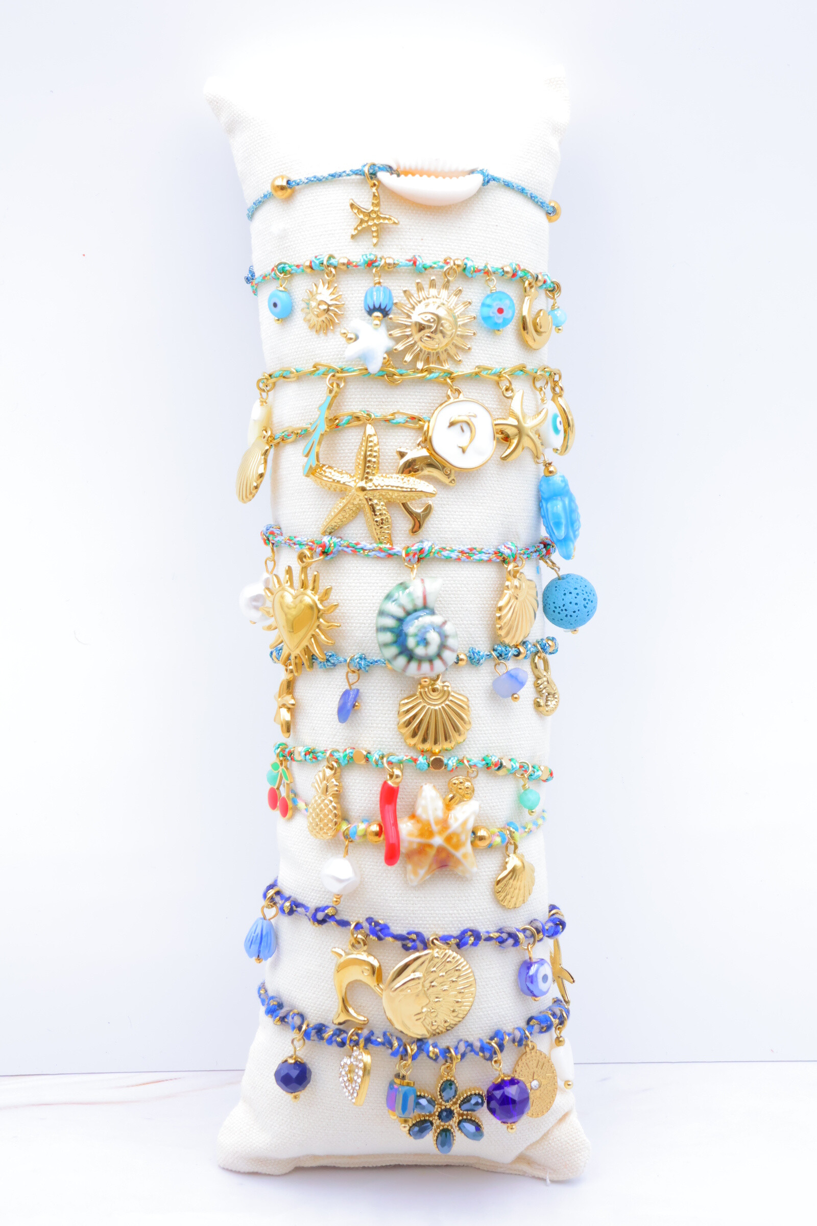 Grossista Beli & Jolie - Confezione da 10 bracciali in acciaio inossidabile con cuscino