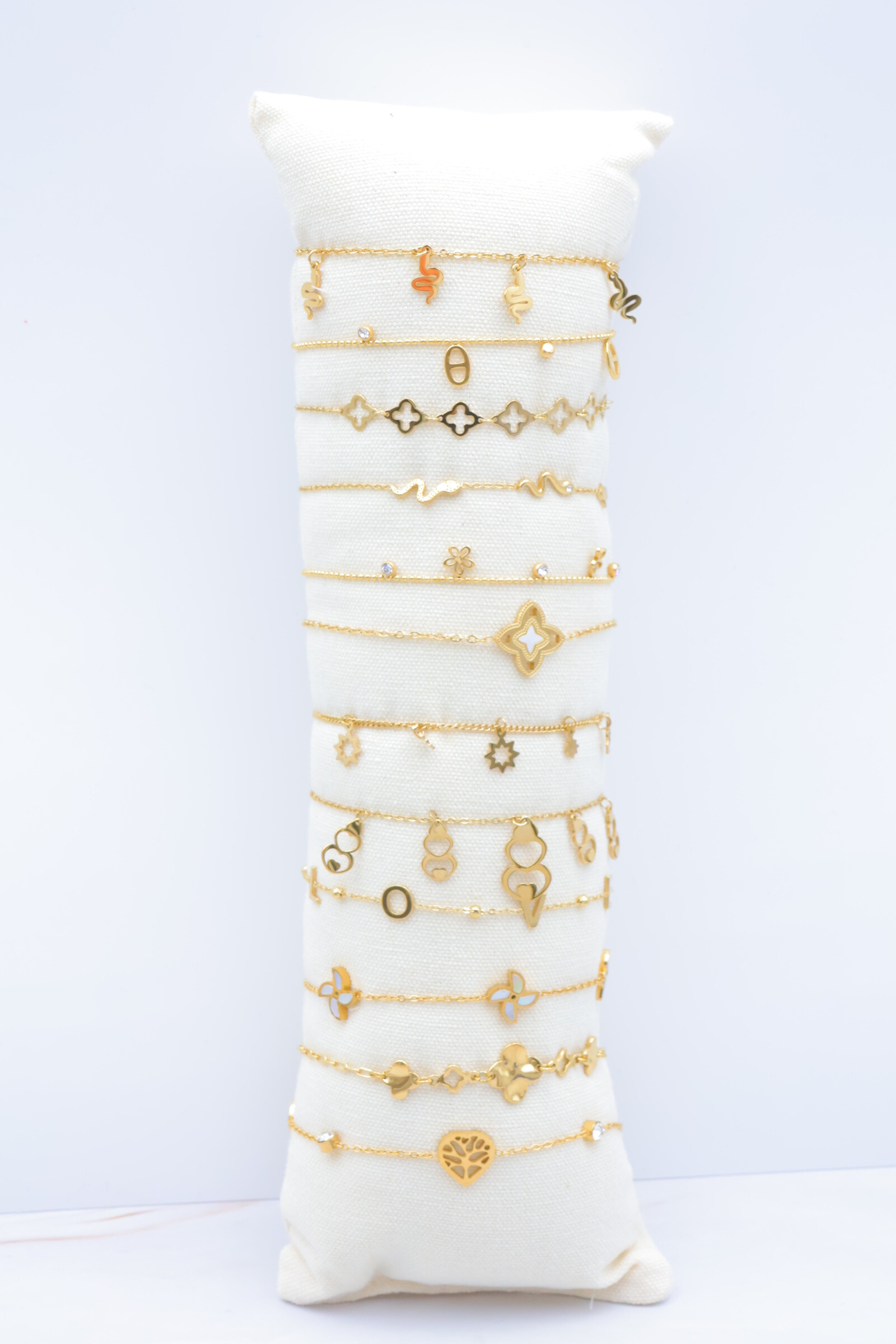 Grossista Beli & Jolie - Confezione da 12 bracciali in acciaio inossidabile con cuscino