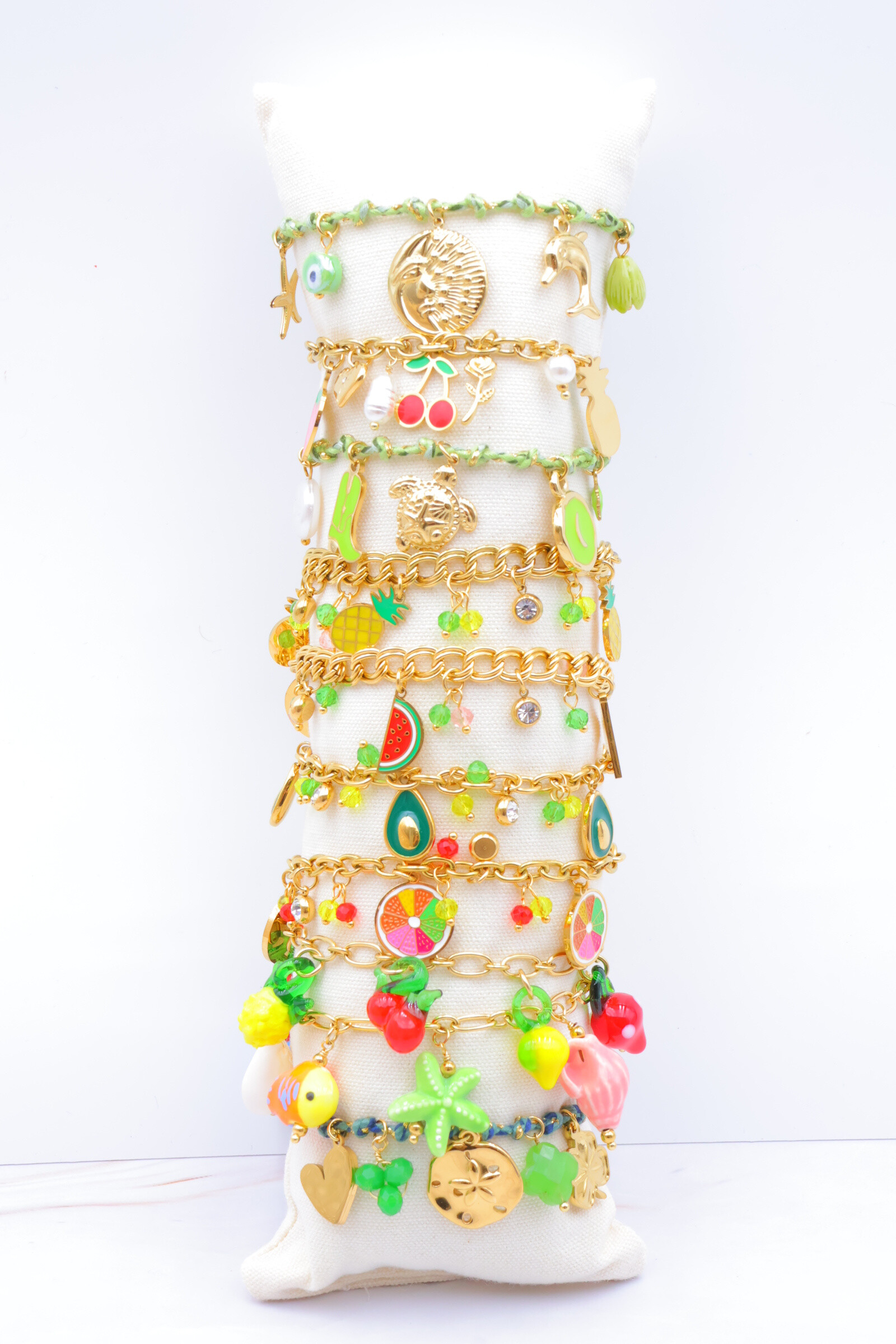 Grossista Beli & Jolie - Confezione da 10 bracciali in acciaio inossidabile con cuscino
