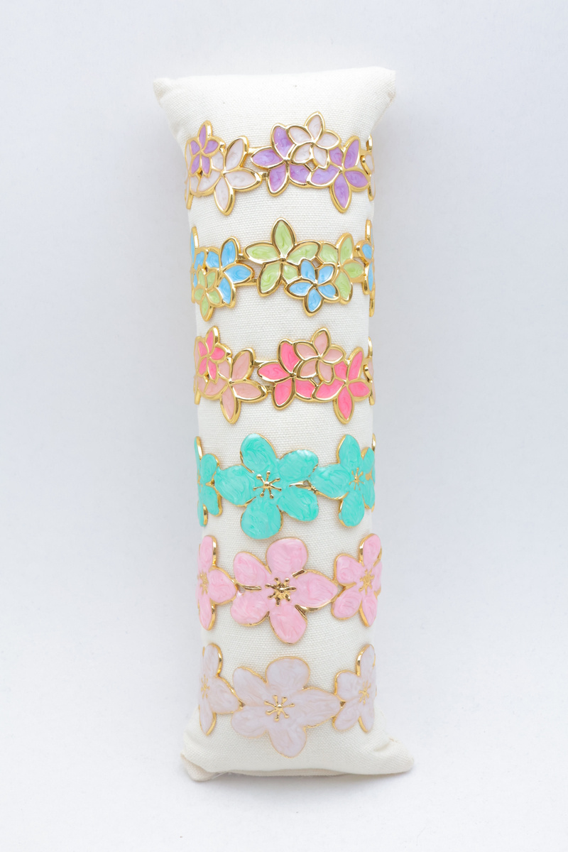 Grossiste Beli & Jolie - Lot de 6 bracelets en acier inoxydable avec coussin