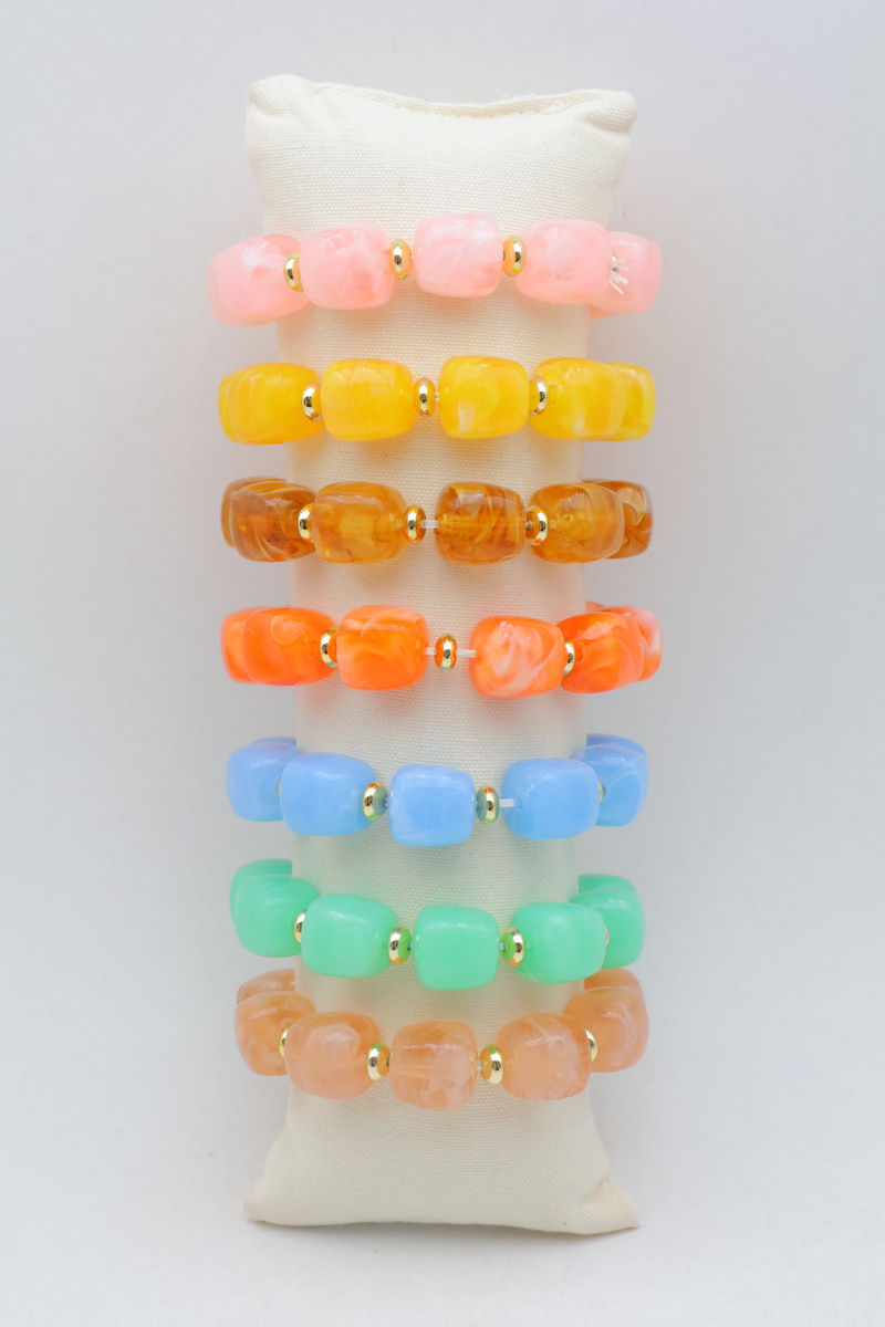 Grossiste Beli & Jolie - Lot de 7 bracelets en acier inoxydable avec coussin