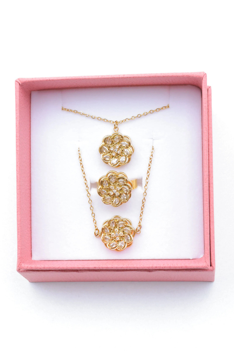 Grossiste Beli & Jolie - Parure de bijoux avec boîte en acier inoxydable
