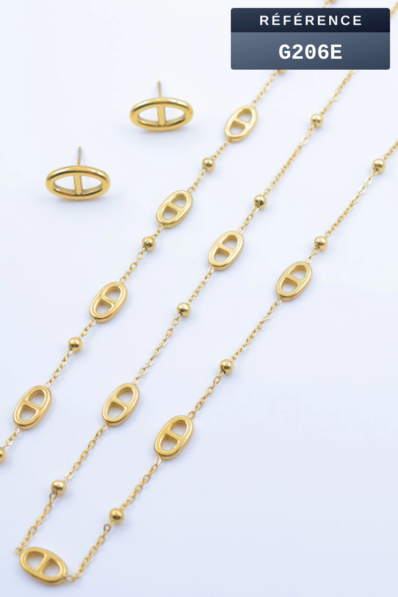 Grossiste Beli & Jolie - Parure de bijoux en acier inoxydable