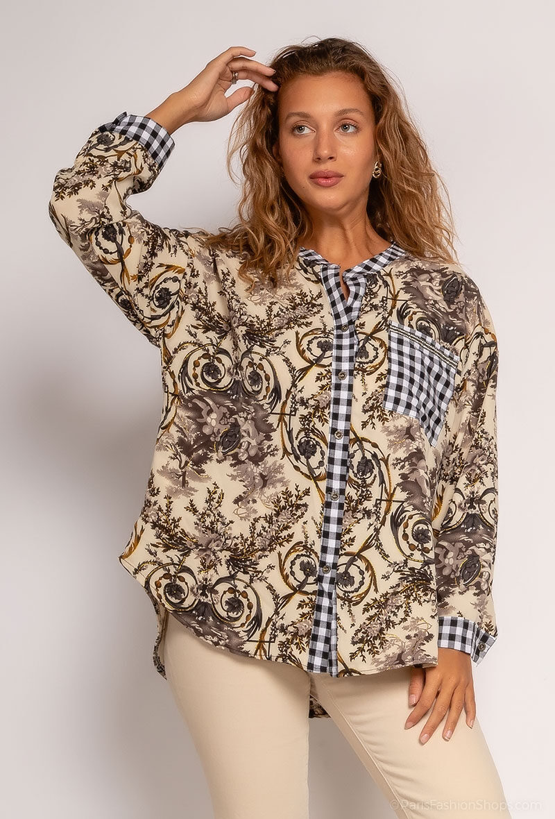 Grossiste Bellavie - Chemise imprimée à carreaux
