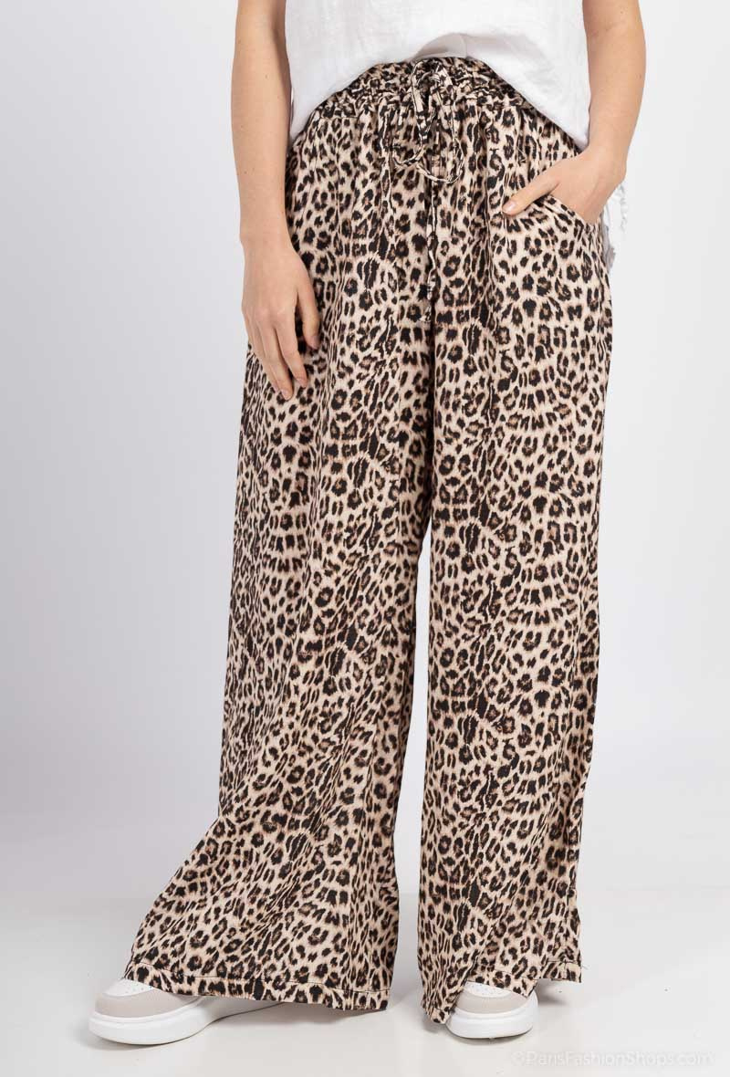 Wholesaler Bellavie - LINEN LEOPARD TROUSERS