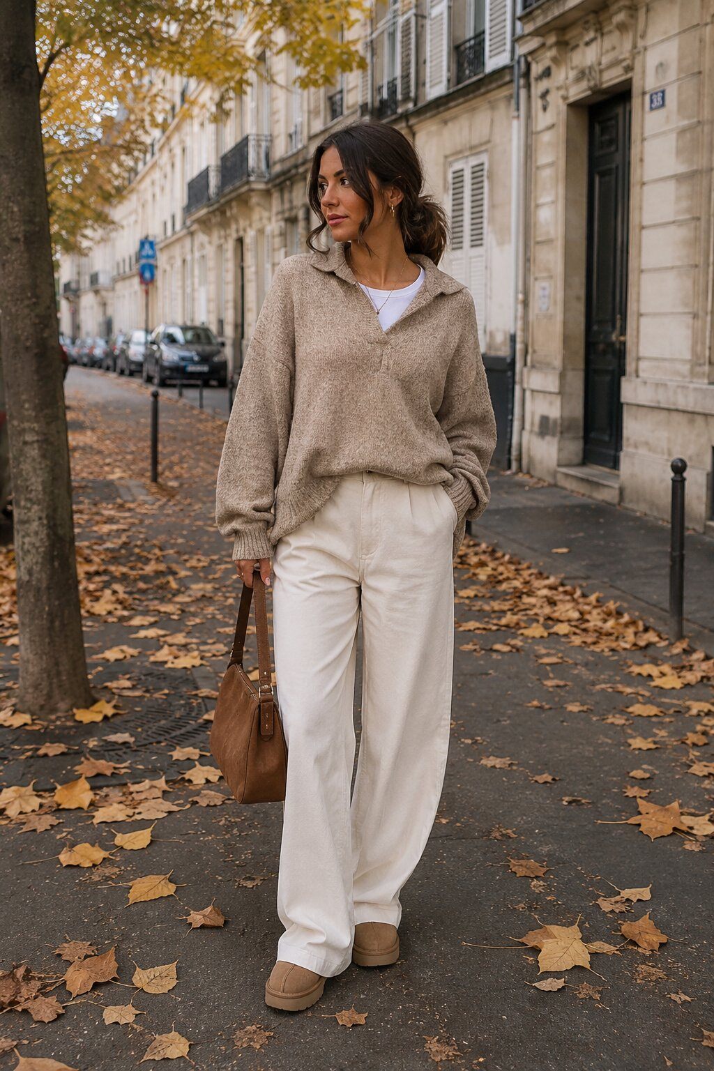 Grossiste Bellavie - Pull oversize à col polo en maille douce