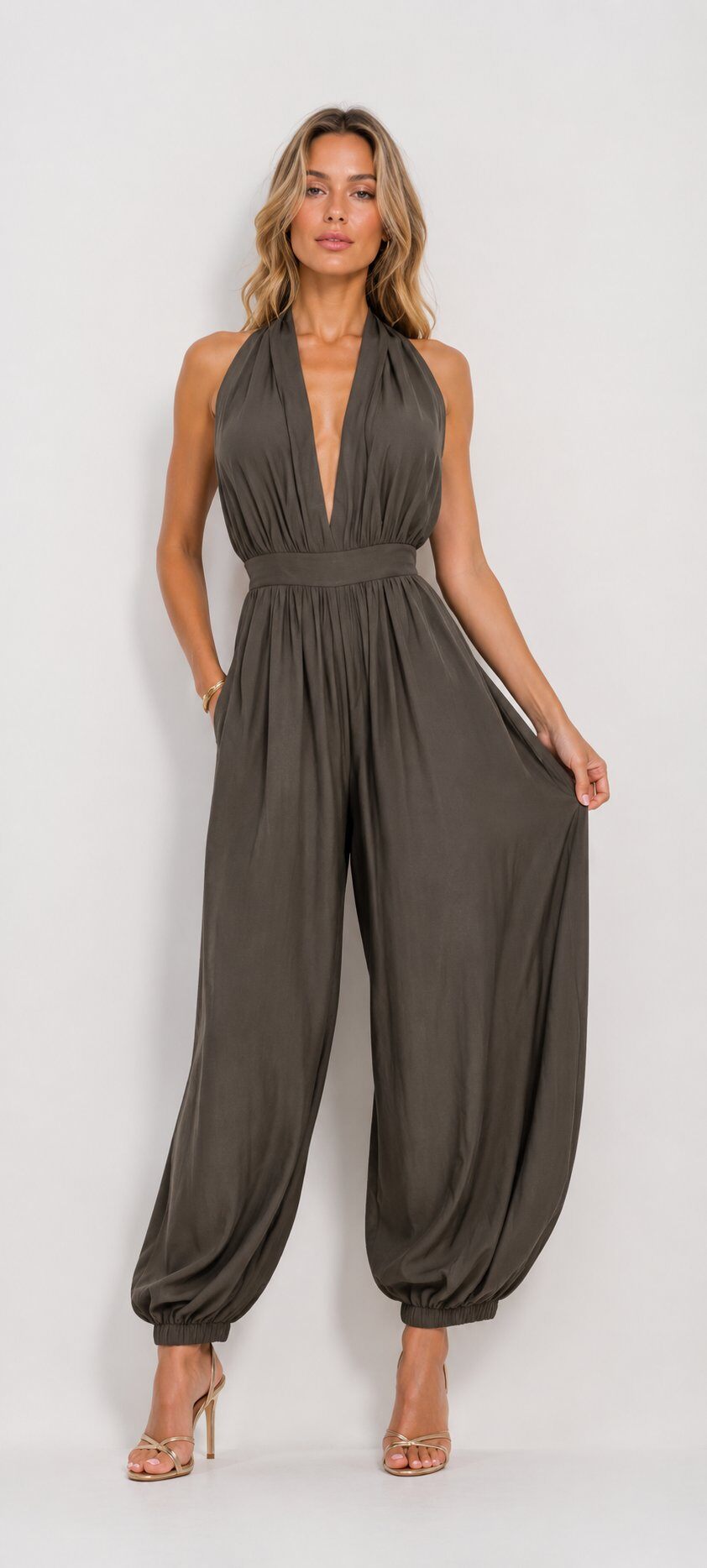 Großhändler Bellavie - Damen Rückenfreier Fließender Overall – Boho-Chic Eleganz