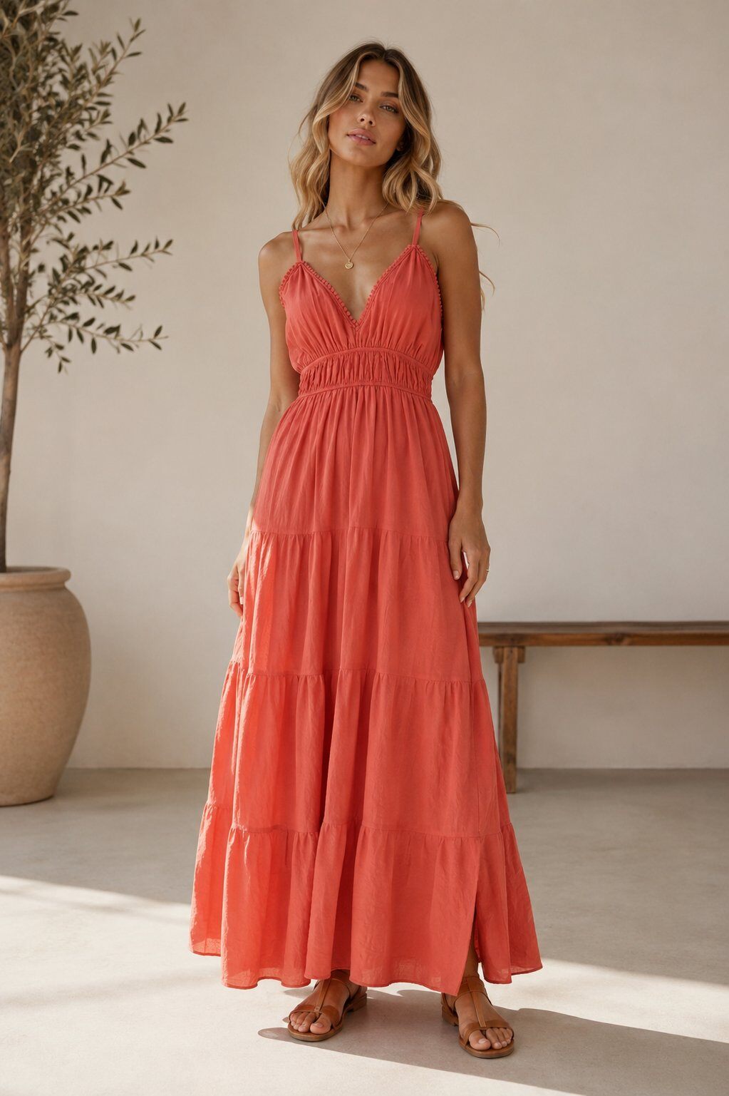 Mayorista Bellavie - Vestido largo con espalda anudada