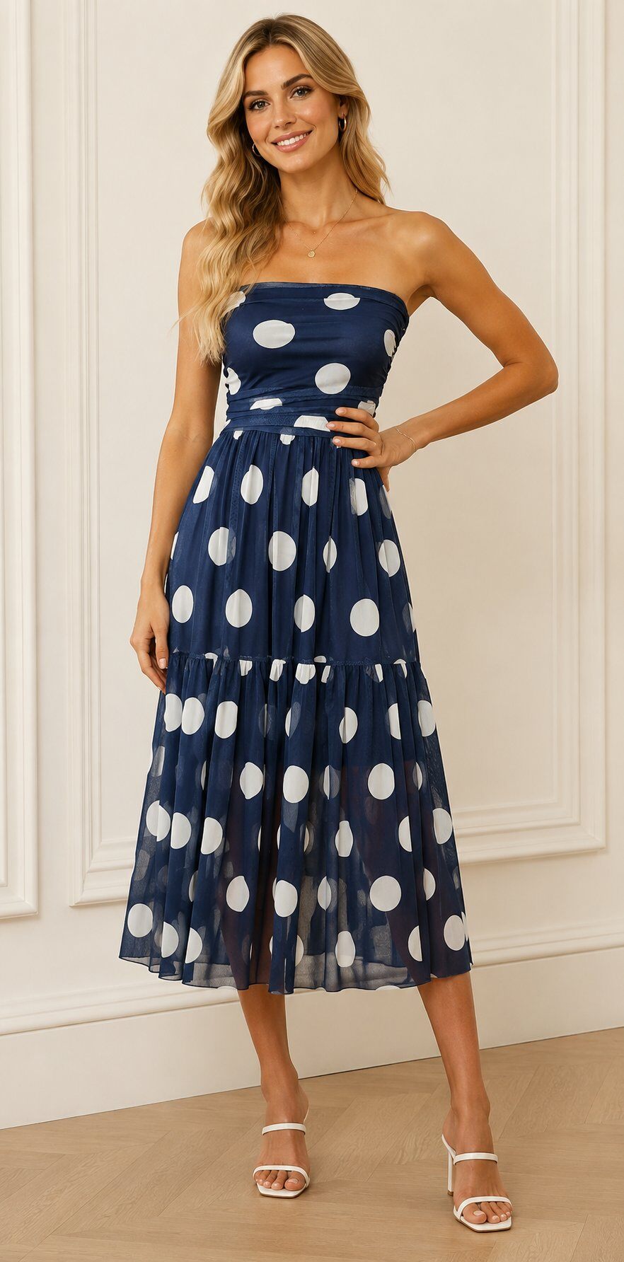 Grossista Bellavie - ABITO BUSTIER A POIS