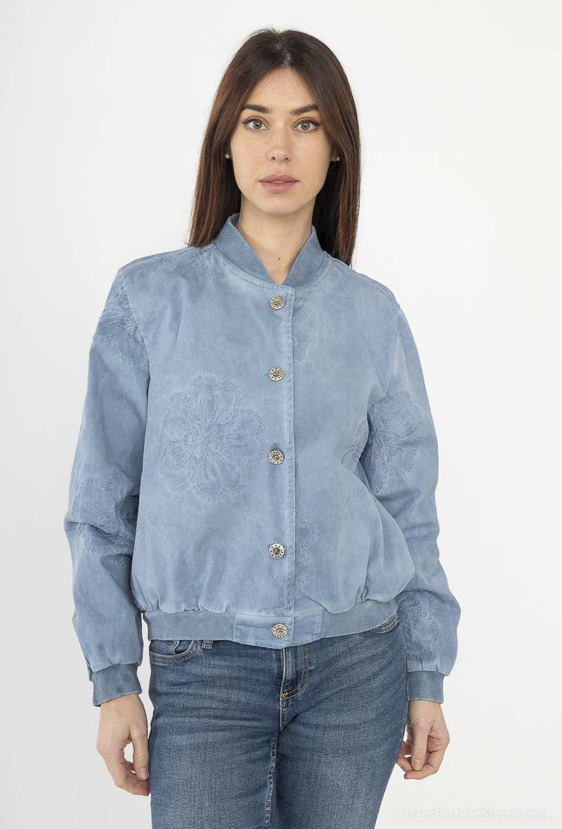 Mayorista Bellavie - CHAQUETA LAVADA DE 2 MATERIALES