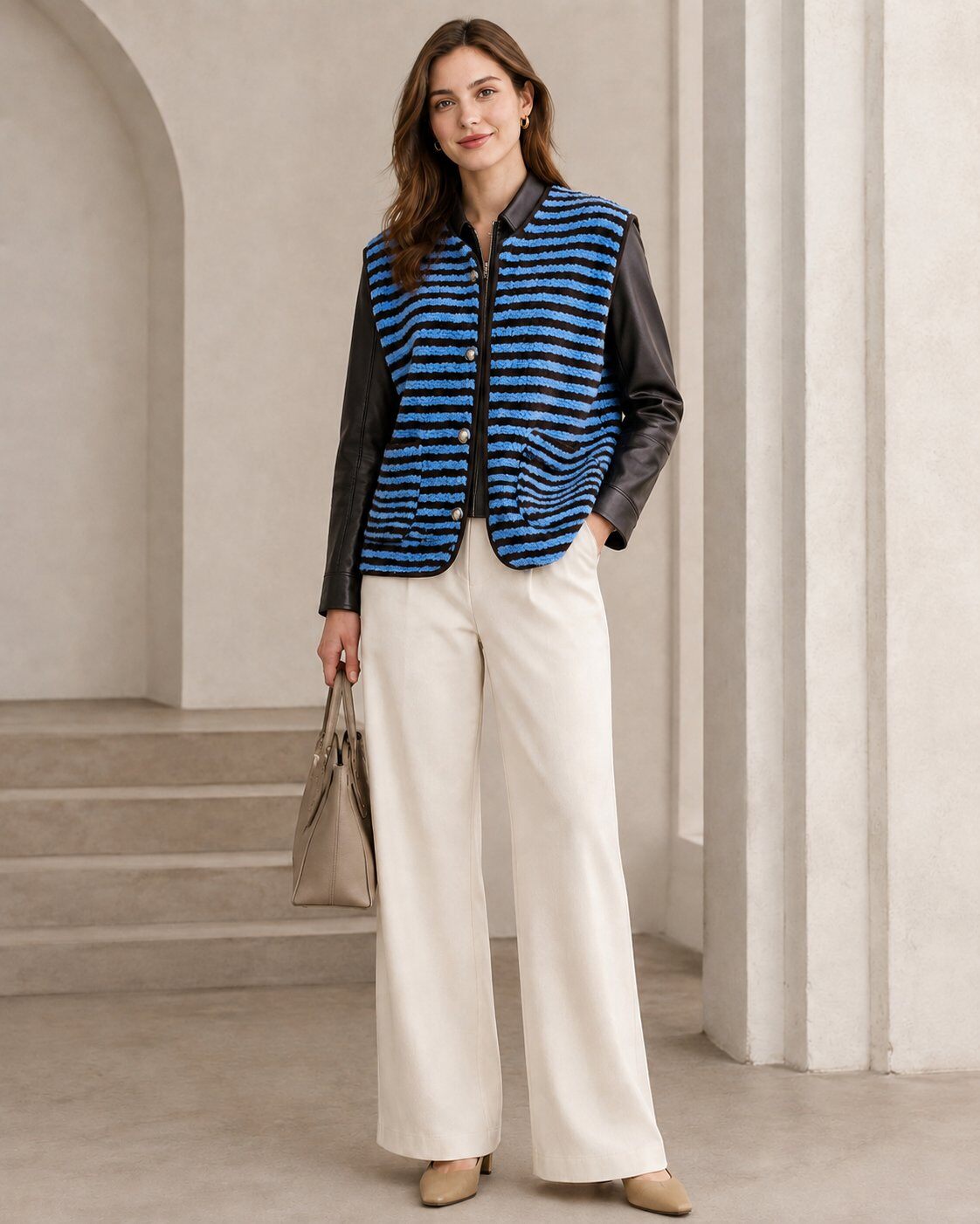 Wholesaler Bellavie - Striped sleeveless jacket