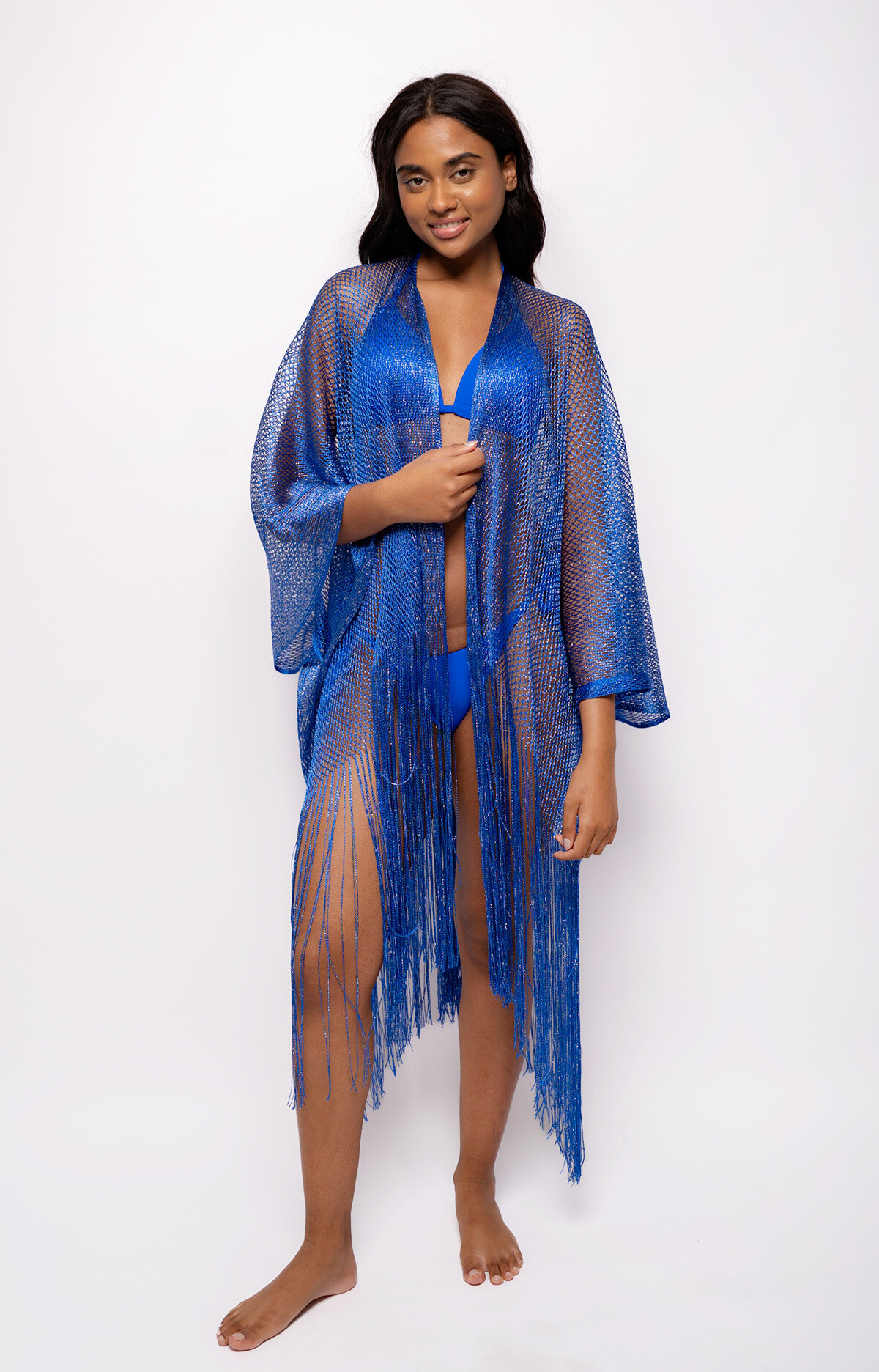 Grossiste Snow Rose - Poncho de Plage en Filet brillant
