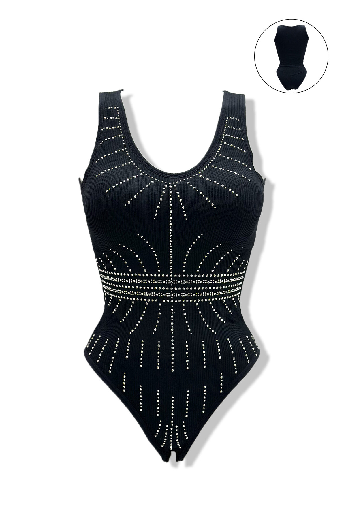 Wholesaler BELLE COM'ELLE - Rhinestone ribbed bodysuit
