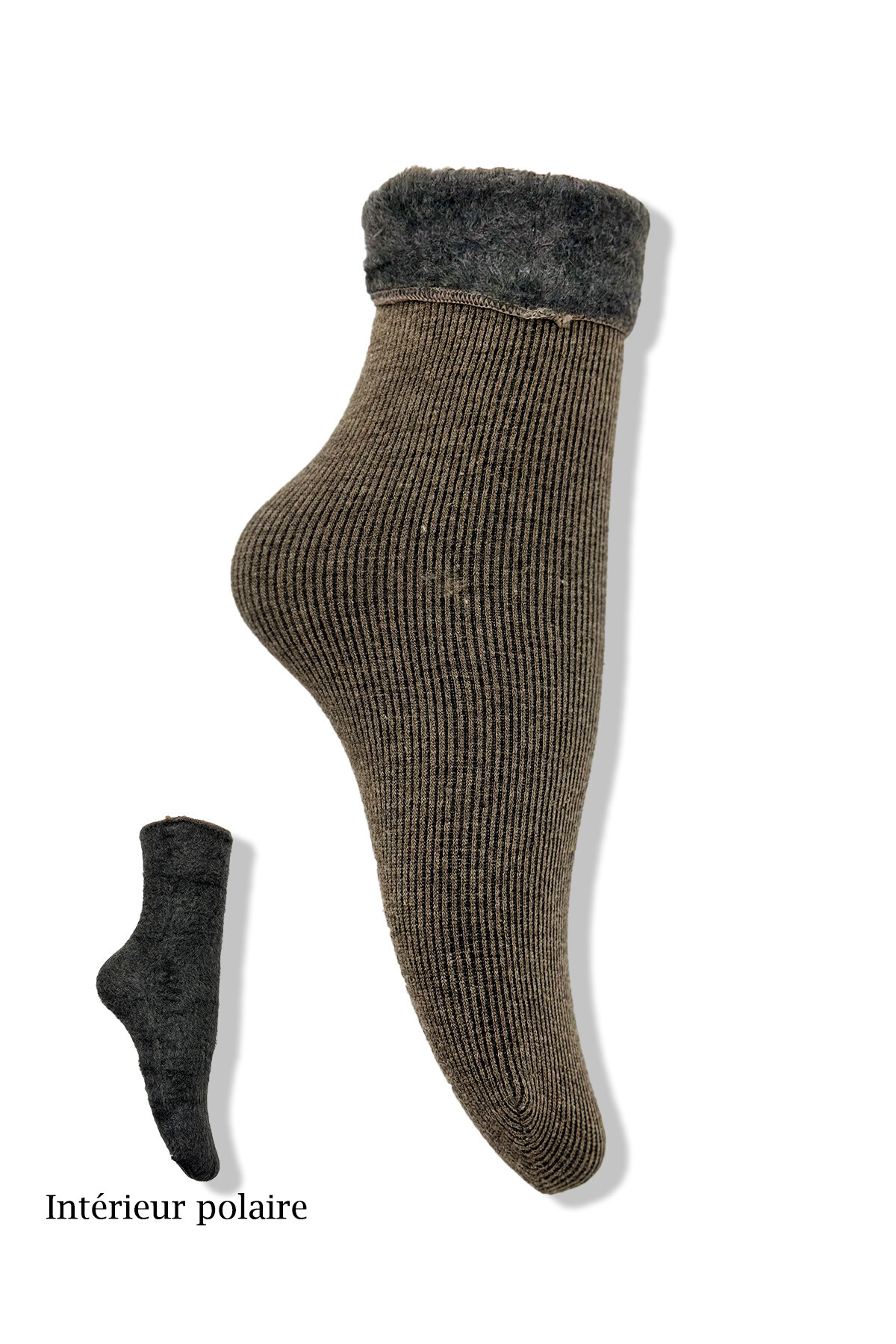 Grossiste BELLE COM'ELLE - Chaussettes polaires côtelés