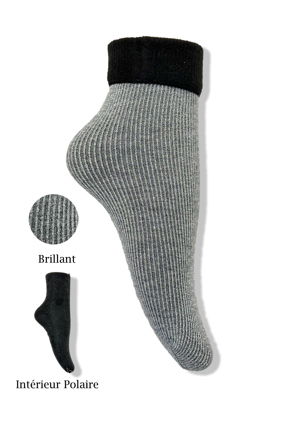 Grossiste BELLE COM'ELLE - Chaussettes polaires brillantes