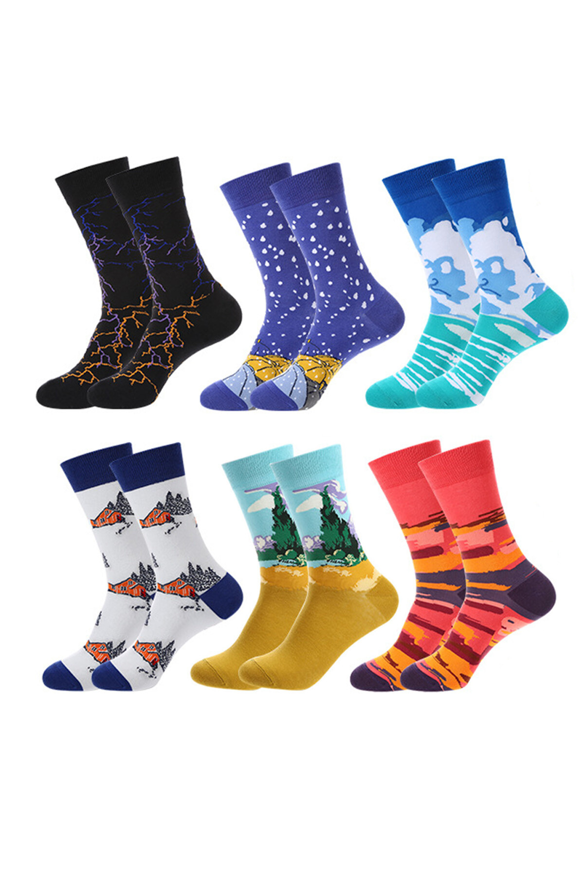 Grossiste BELLE COM'ELLE - Chaussettes Fantaisie à motifs colorés