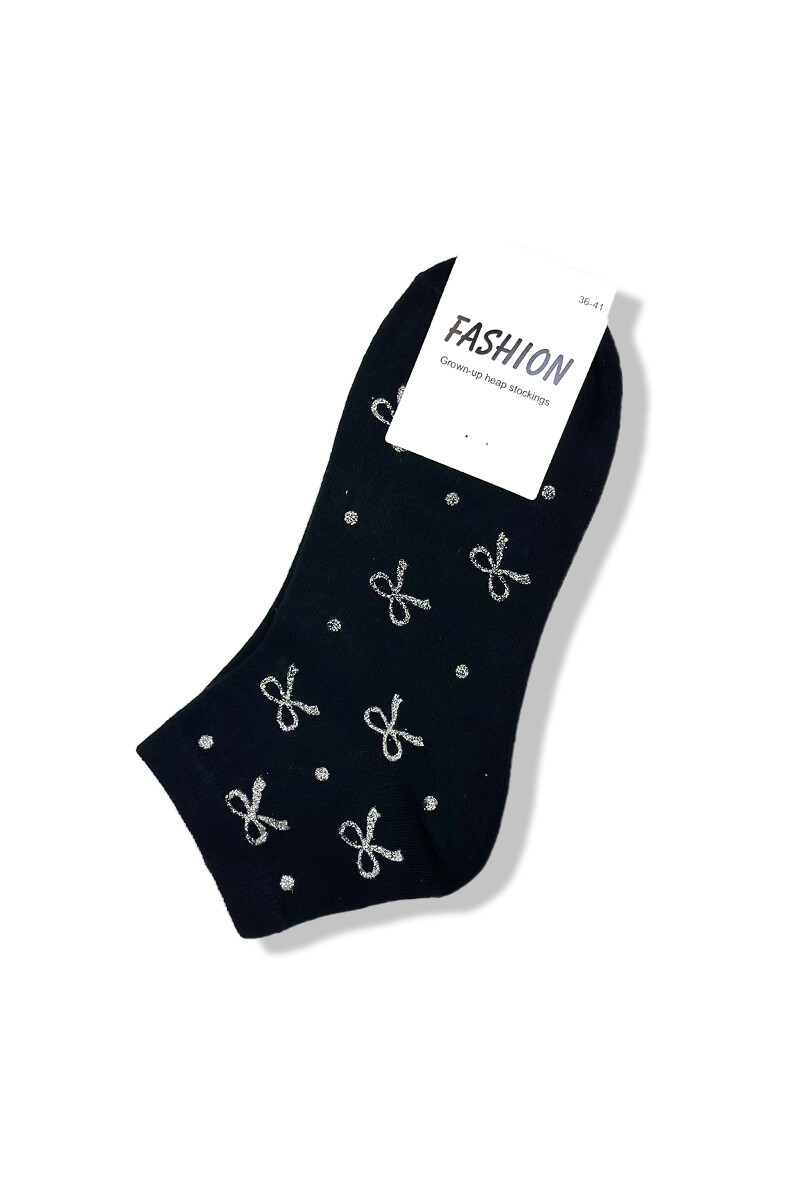 Grossiste BELLE COM'ELLE - Chaussettes à motifs nœuds papillon pailletés