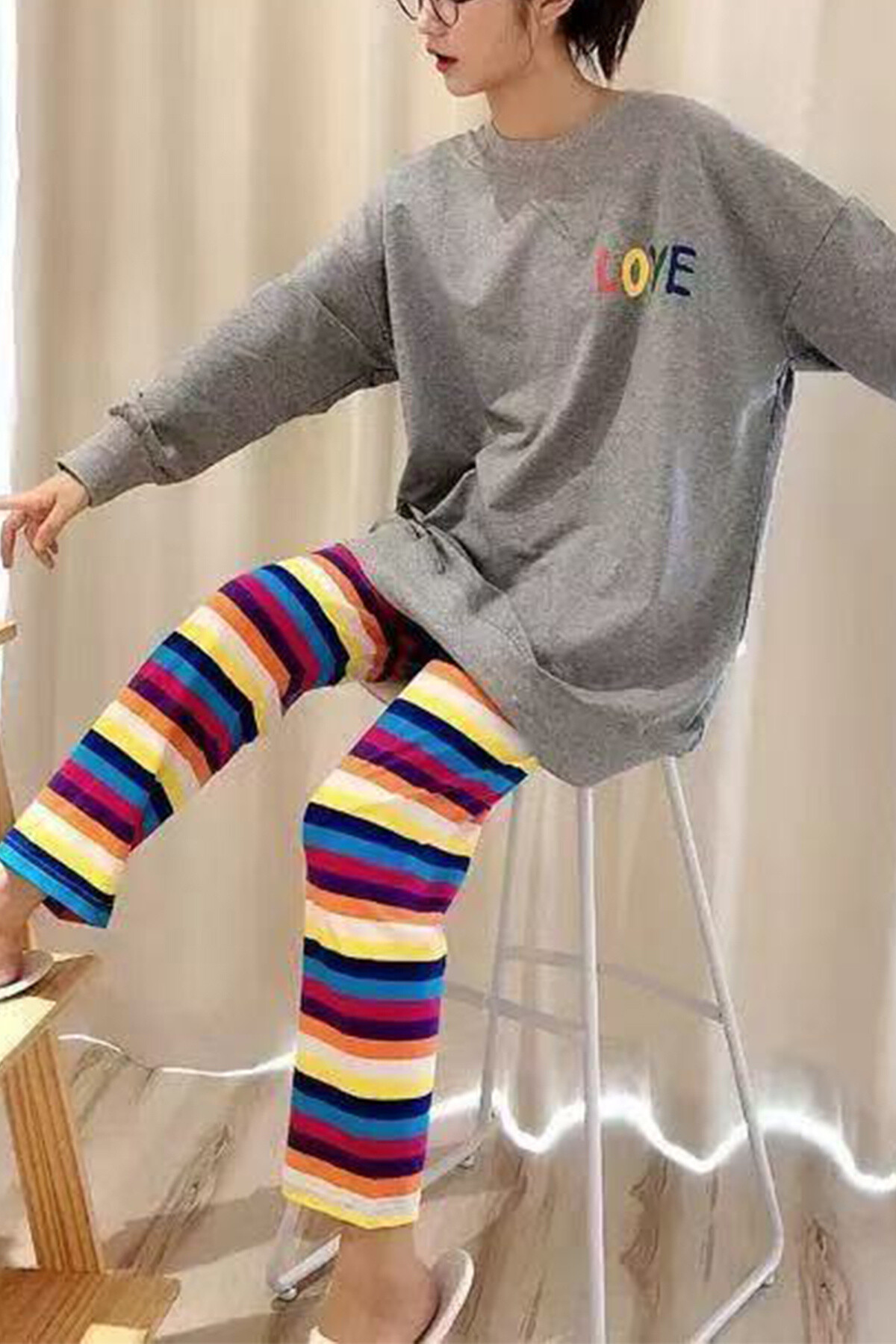Grossiste BELLE COM'ELLE - Ensemble Pyjama Manches Longues LOVE
