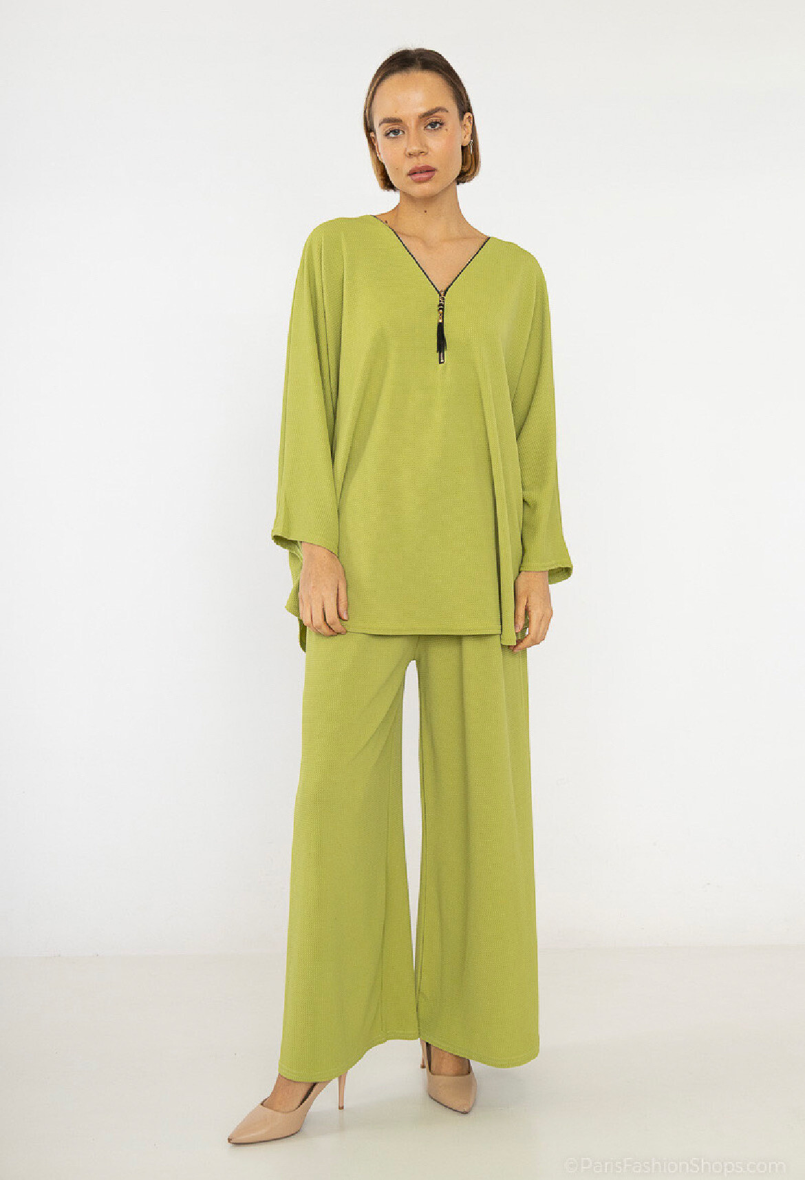 Wholesaler Belle Fa - Loose zip tunic and straight pants, 838_3