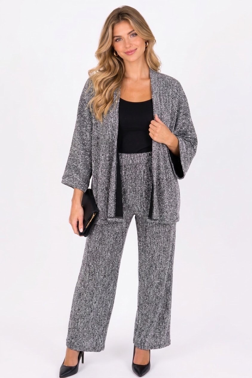 Grossista Belle Fa - Completo con gilet scintillante e pantaloni . 800-6