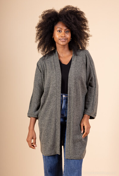Grossiste Belle Fa - Grande taille Gilet pull doux longue ,5903-31 Grossiste Belle Fa - Grande taille Gilet pull doux longue ,5903-31