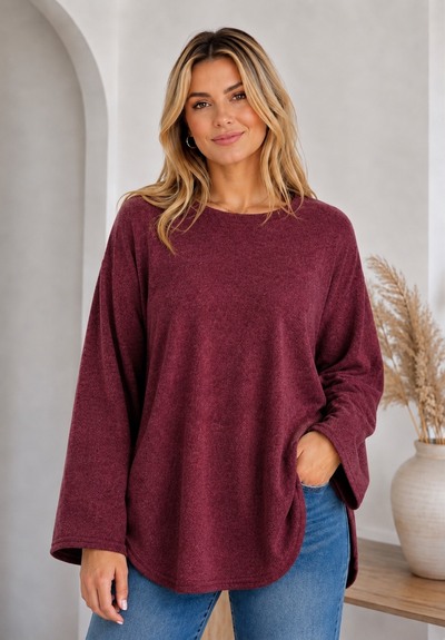 Grossiste Belle Fa - Pull extra épais et doux à col rond, 5881-228 Grossiste Belle Fa - Pull extra épais et doux à col rond, 5881-228