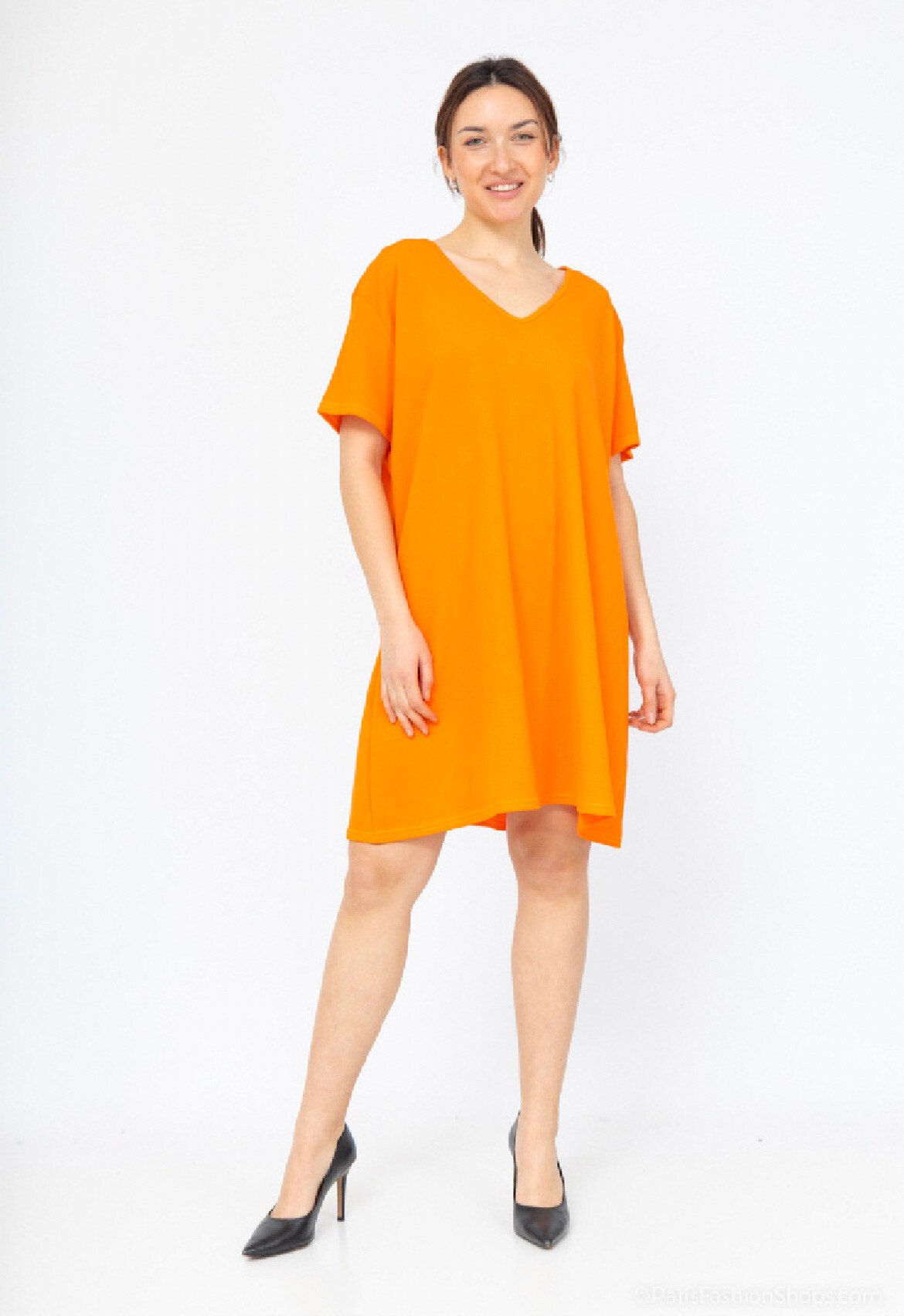 Wholesaler Belle Fa - Short V-neck dress with short sleeves