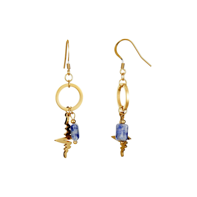 Grossiste BELLE MISS - Boucles d'oreilles acier et pierre