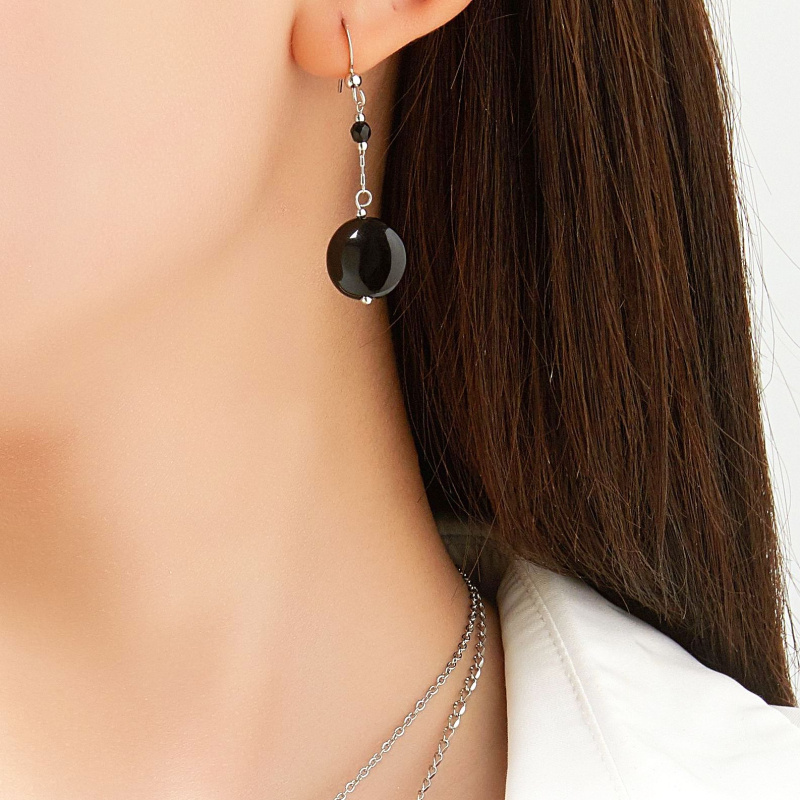 Grossiste BELLE MISS - Boucle d'oreilles en acier et pierre