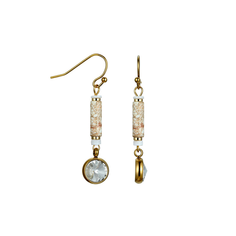 Grossiste BELLE MISS - boucle d'oreille acier avec pierres et cristal