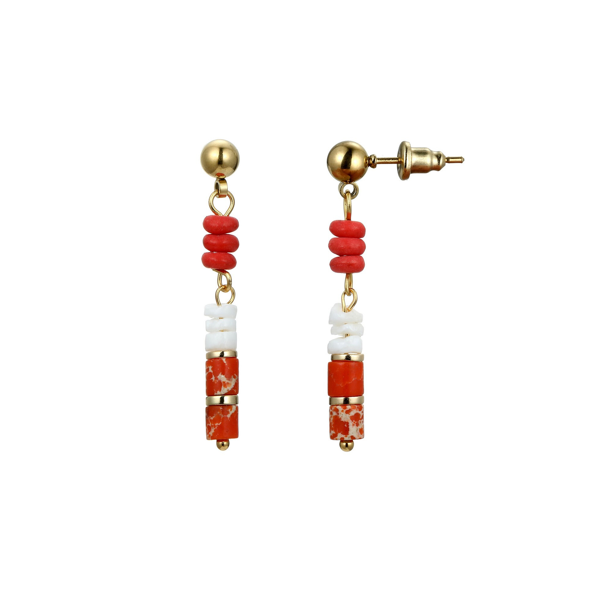 Grossiste BELLE MISS - Upasana - Boucle d'oreille acier et pierres