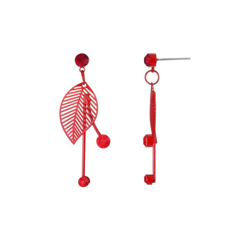Wholesaler BELLE MISS - Leaf earring with crystal