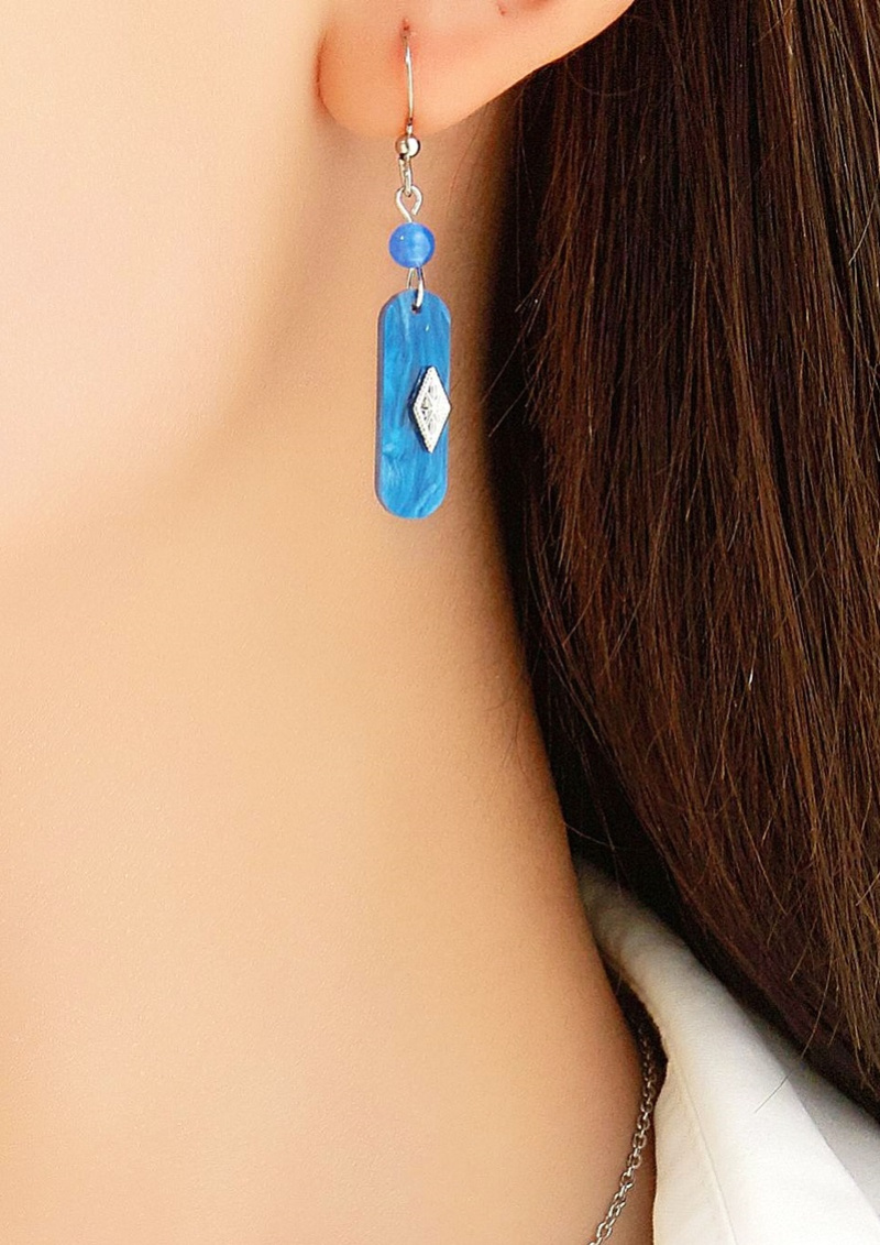 Grossiste BELLE MISS - boucle d'oreilles crochet acier et nacre