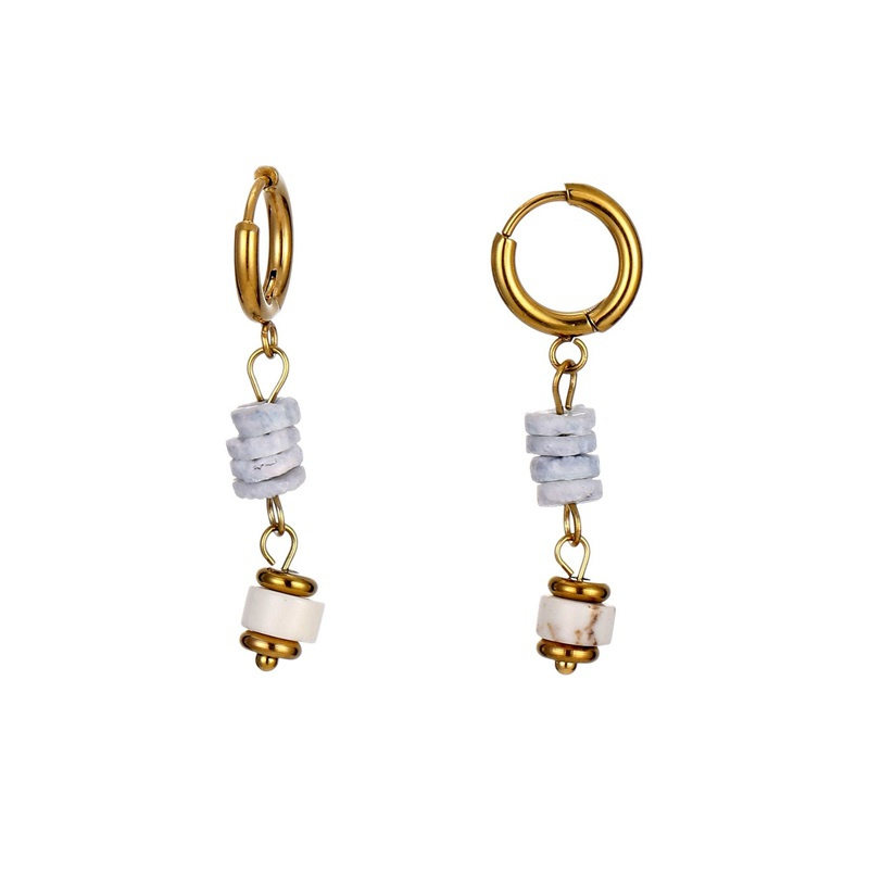 Grossiste BELLE MISS - Boucle d'oreille type créole avec nacre teintée