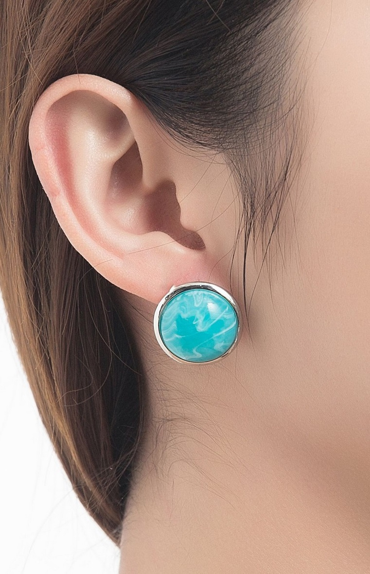 Grossiste BELLE MISS - boucle d'oreille à tige ronde avec résine