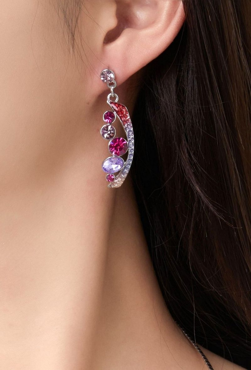 Grossiste BELLE MISS - boucle d'oreille émaillé avec strass