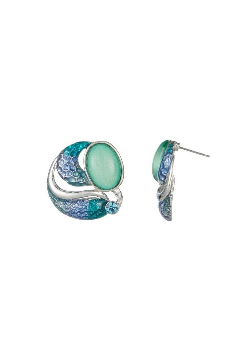 Grossiste BELLE MISS - boucle d'oreille ronde émaillé avec résine