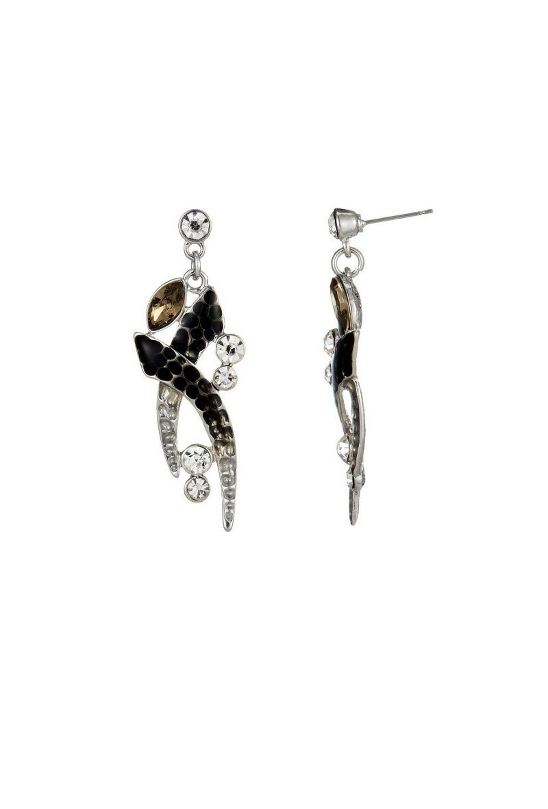 Grossiste BELLE MISS - boucle d'oreille émaillé avec cristal