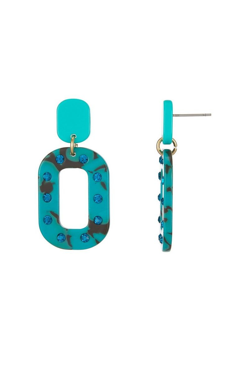 Wholesaler BELLE MISS - Elisabeti acetate and rhinestone earrings