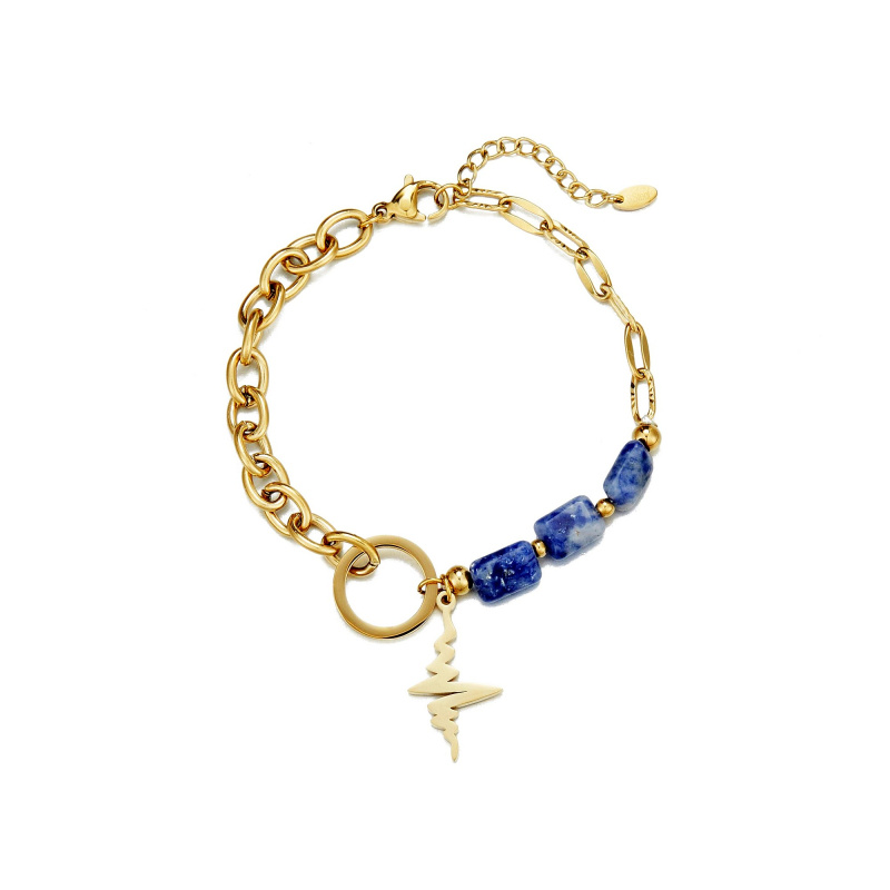 Grossiste BELLE MISS - Bracelet en acier et pierre asymetrique