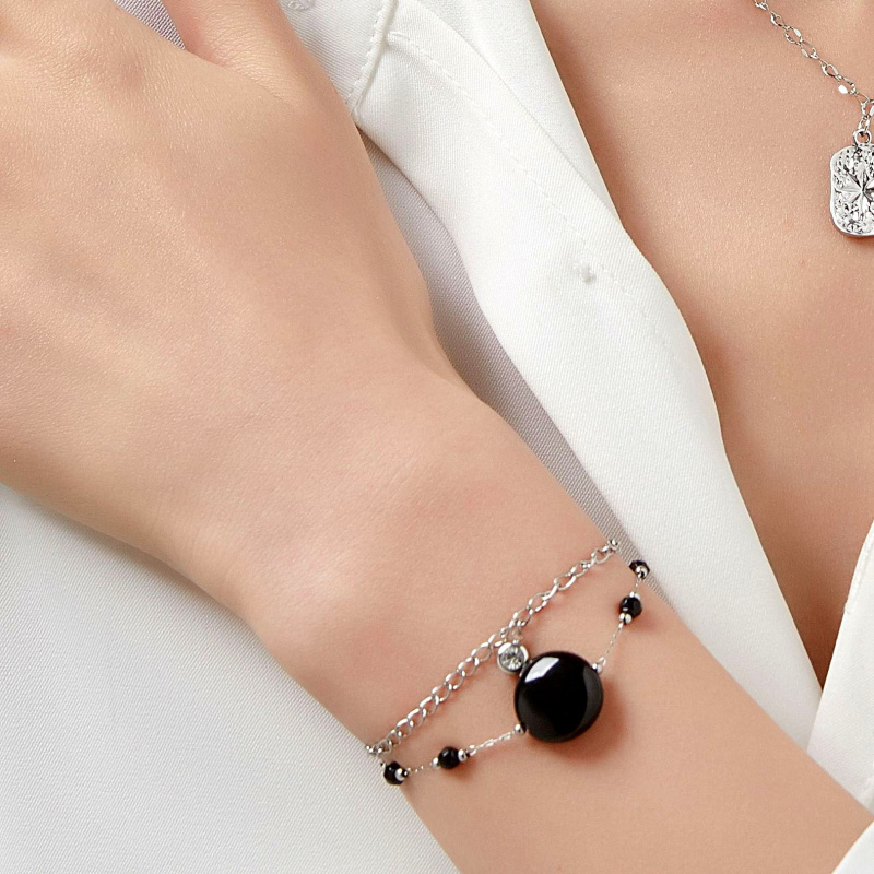 Grossiste BELLE MISS - Bracelet en acier et pierre